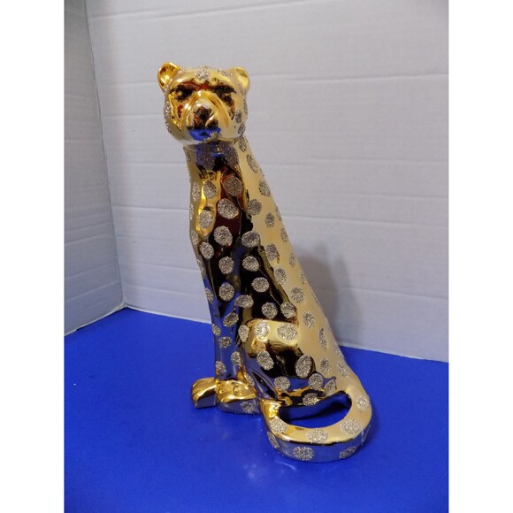NEW Cheetah Leopard Statue Figurine Tiger Lion Wild Animal Cat - Picture 2 of 5